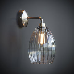 Clear Ribbed Glass Molly Bathroom IP44 Wall Light