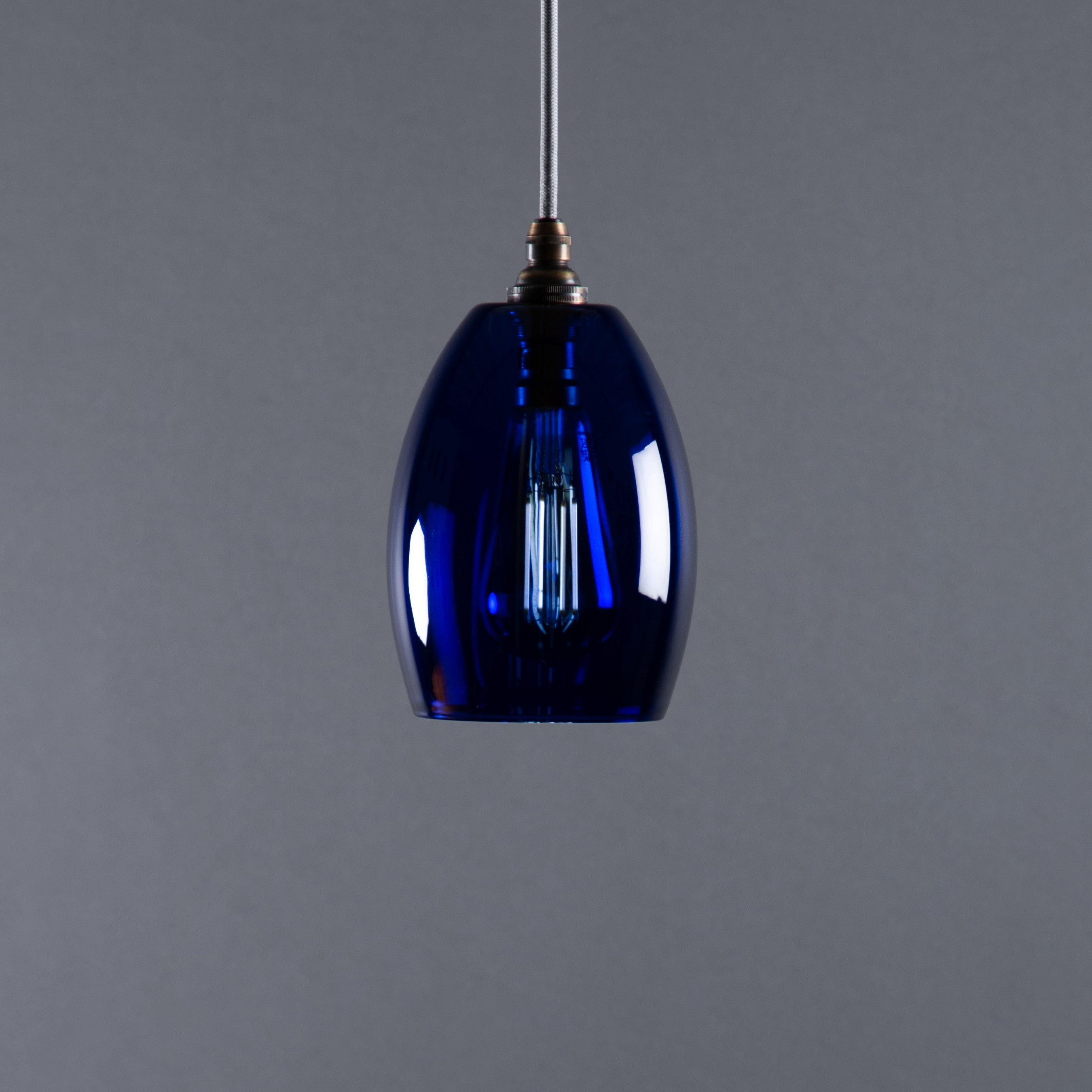 Large blue deals glass pendant light